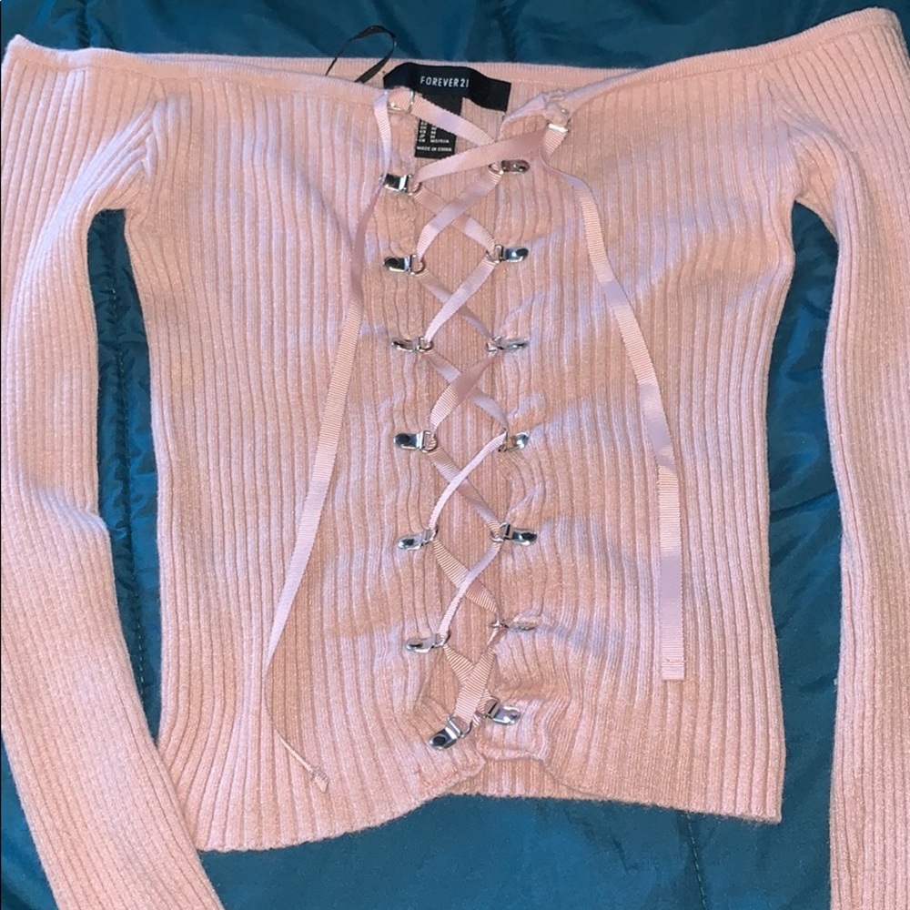 Sexy lace up crop top